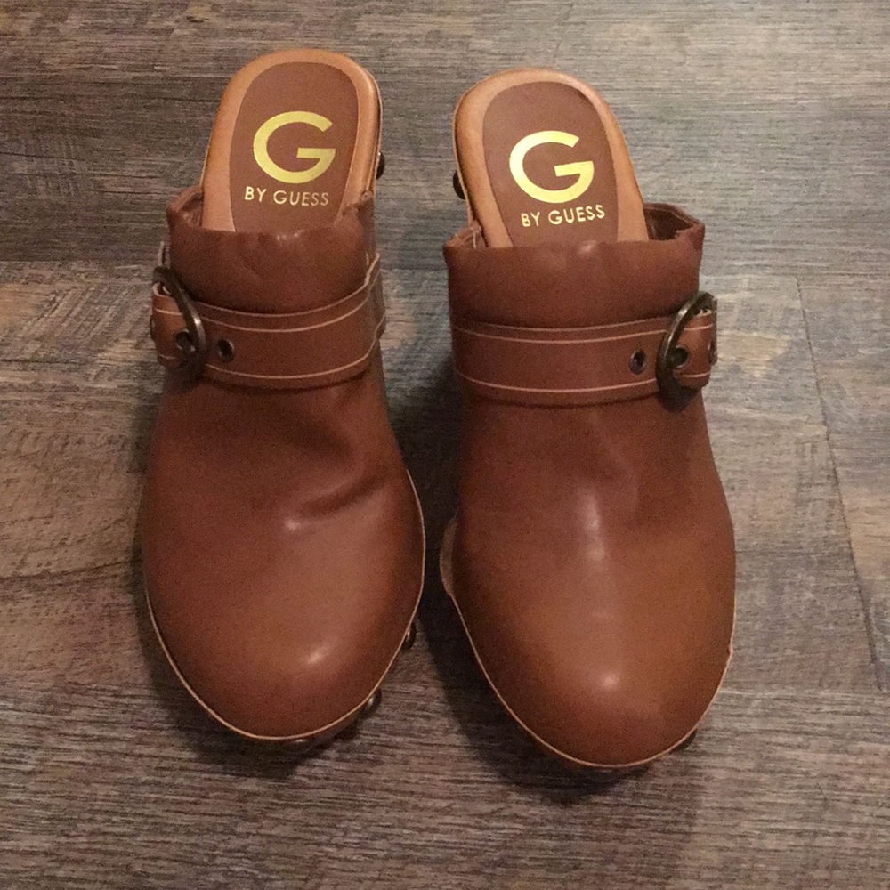 Brown clogs